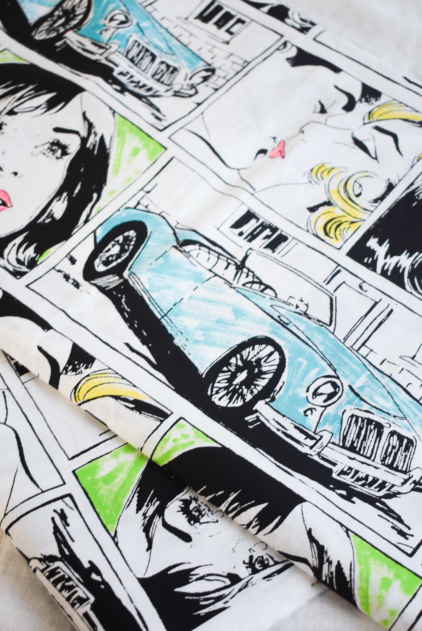 Funky comic print cotton fabric