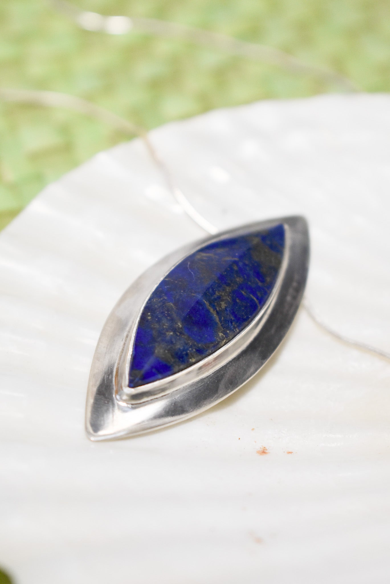 Large Lapis Lazuli sterling silver pendant