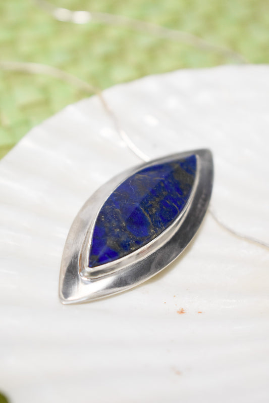 Large Lapis Lazuli sterling silver pendant