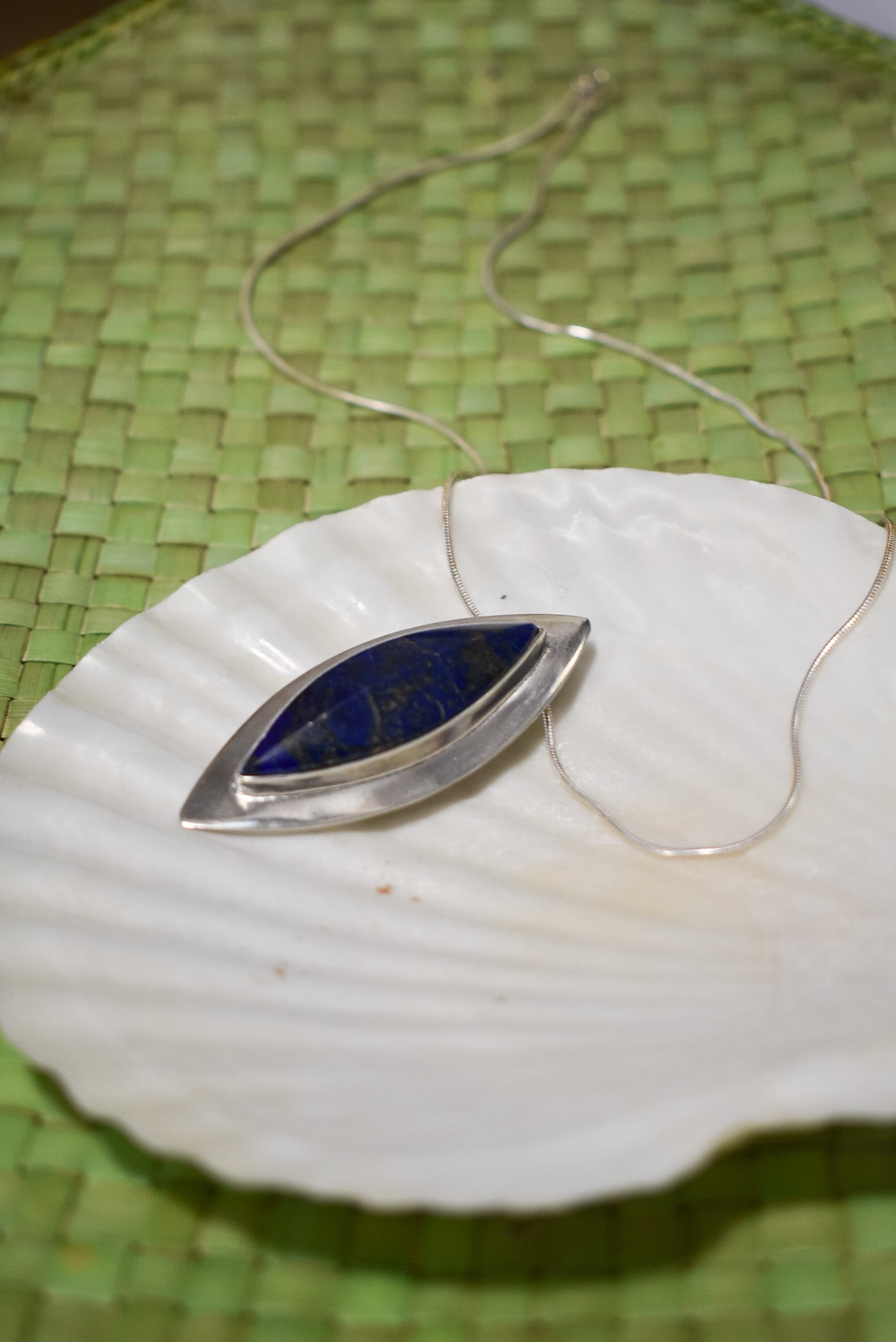 Large Lapis Lazuli sterling silver pendant