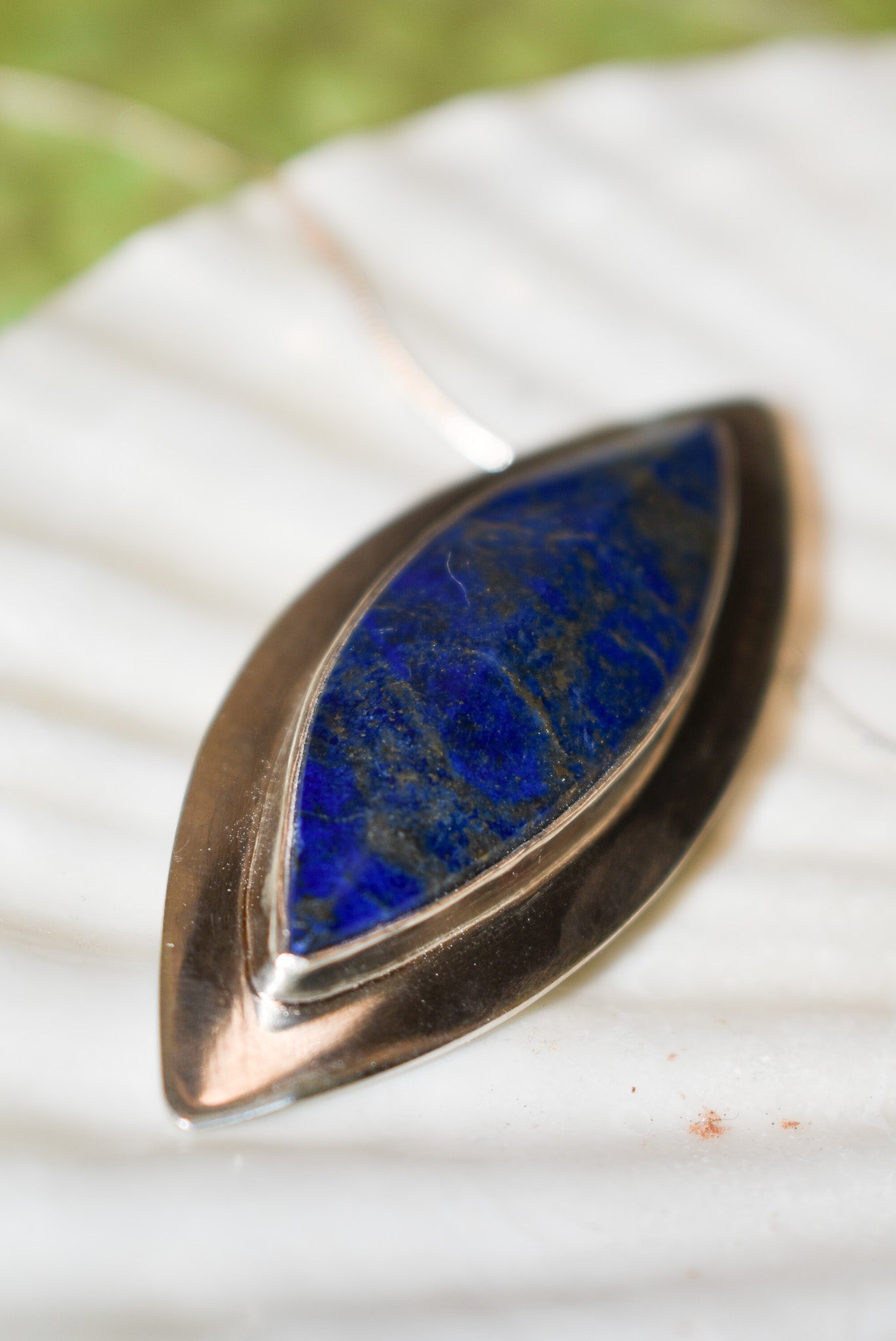 Large Lapis Lazuli sterling silver pendant