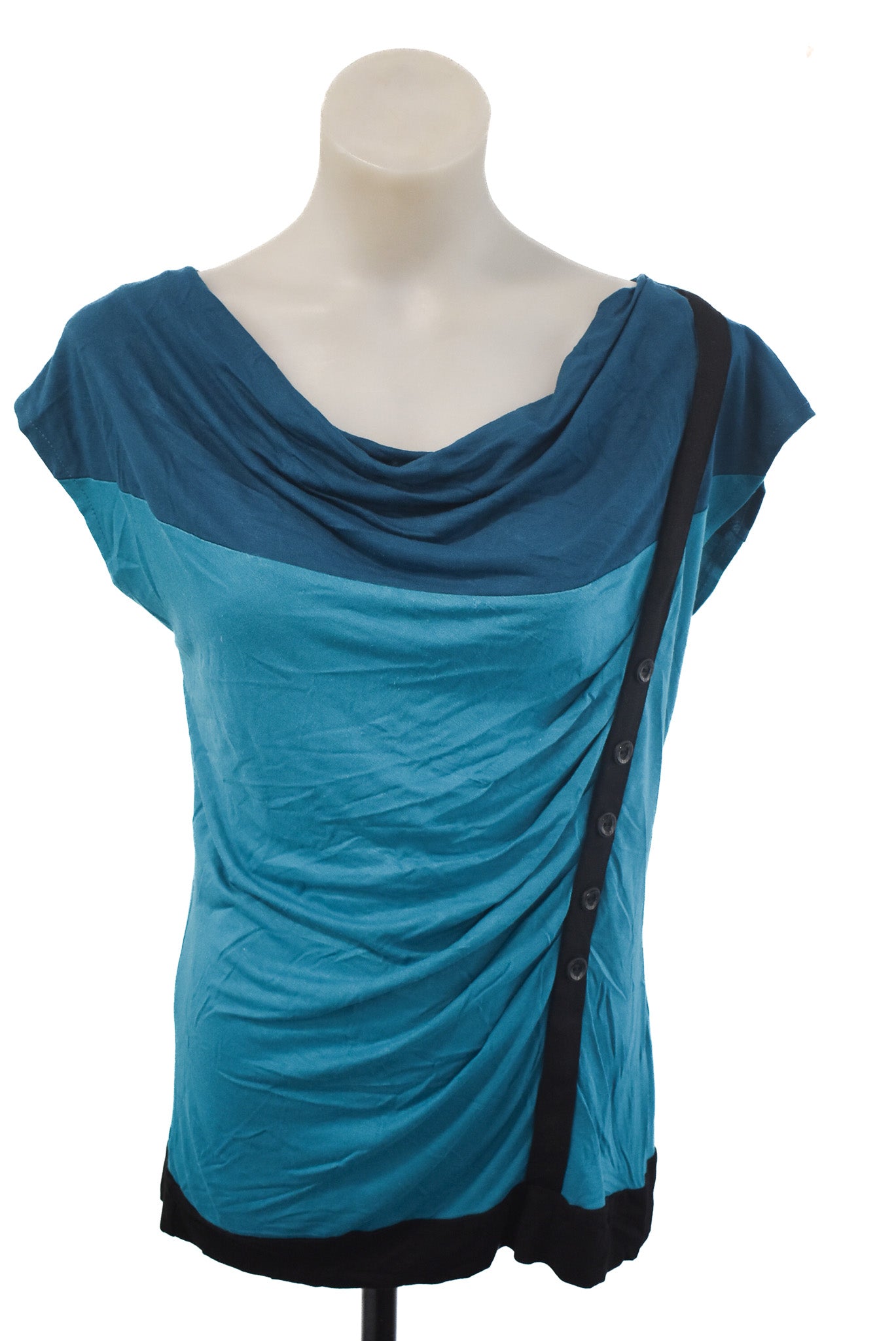 Principles by Ben de LISI blue cowl neck top, 12