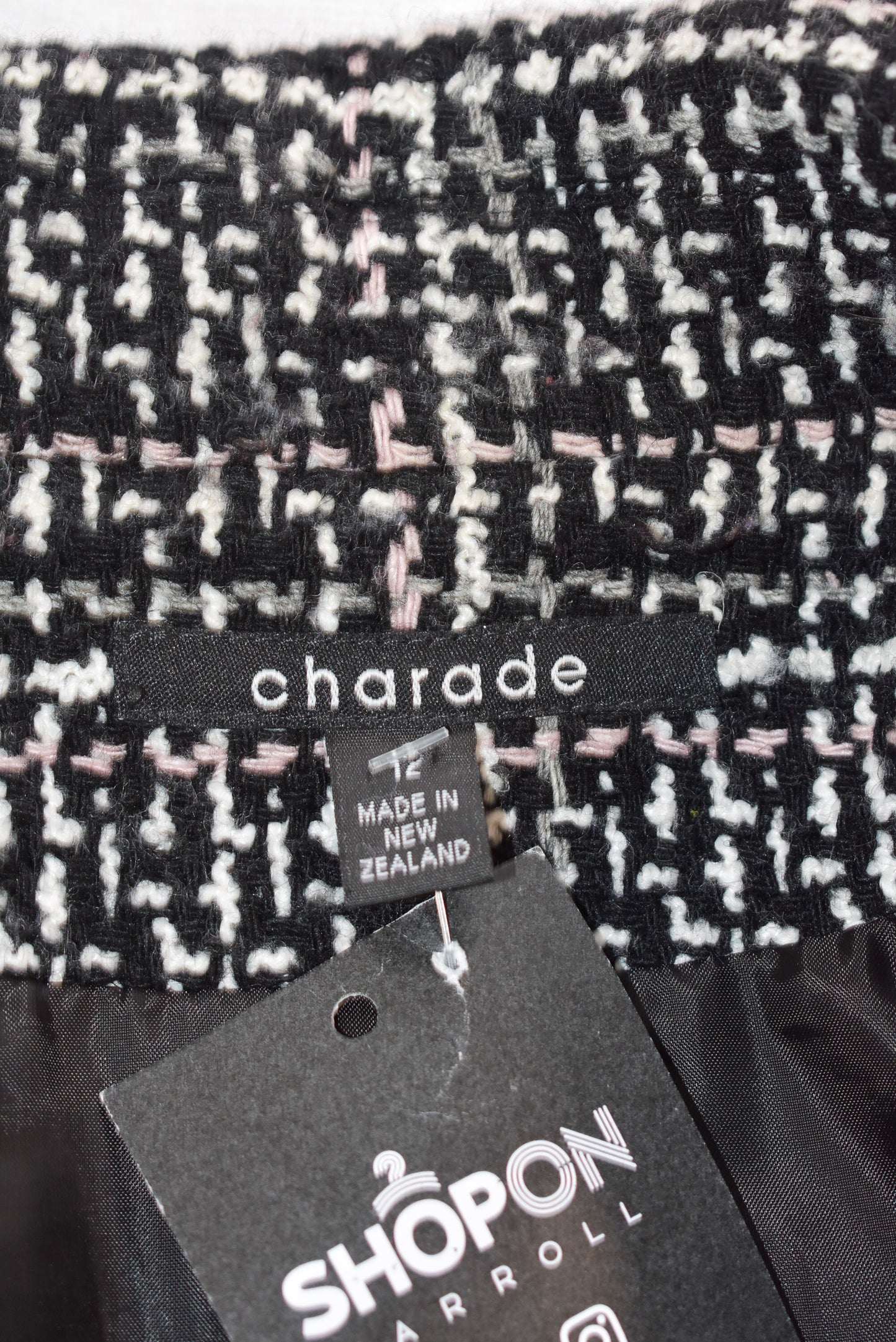 Charade tweed wool zip-up jacket Made in NZ, 12