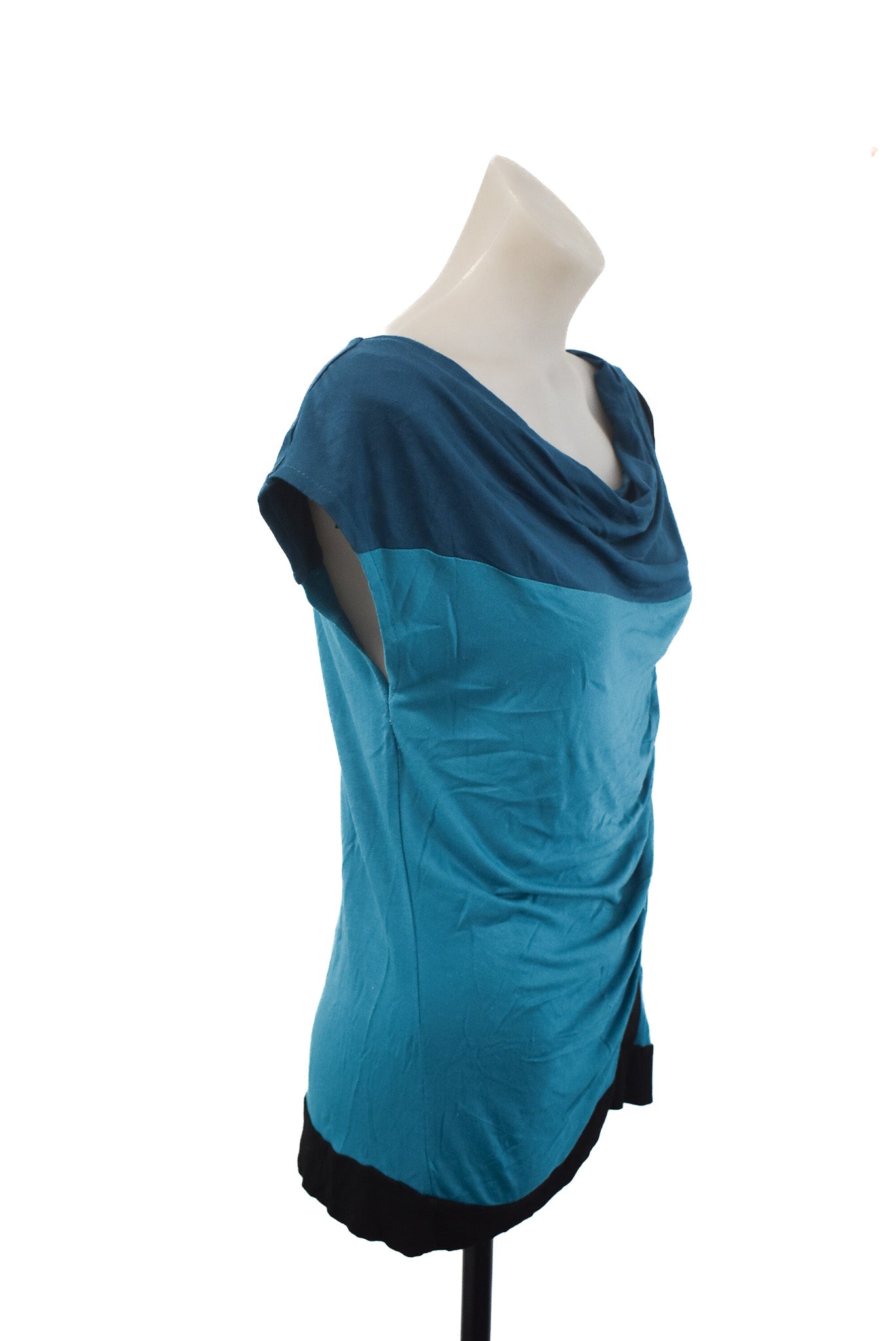 Principles by Ben de LISI blue cowl neck top, 12