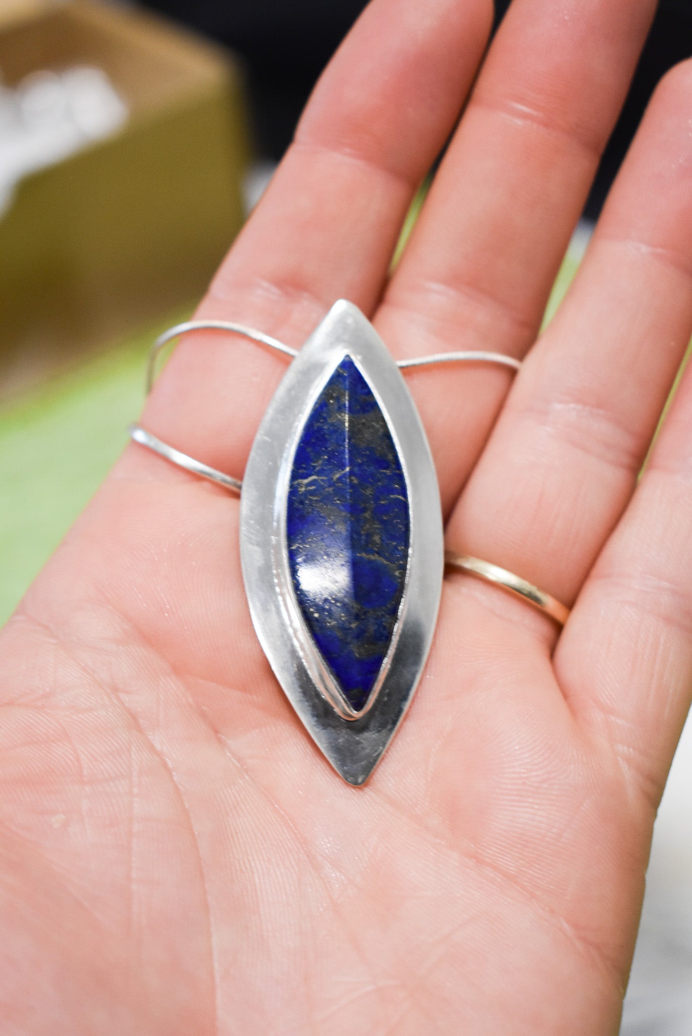 Large Lapis Lazuli sterling silver pendant