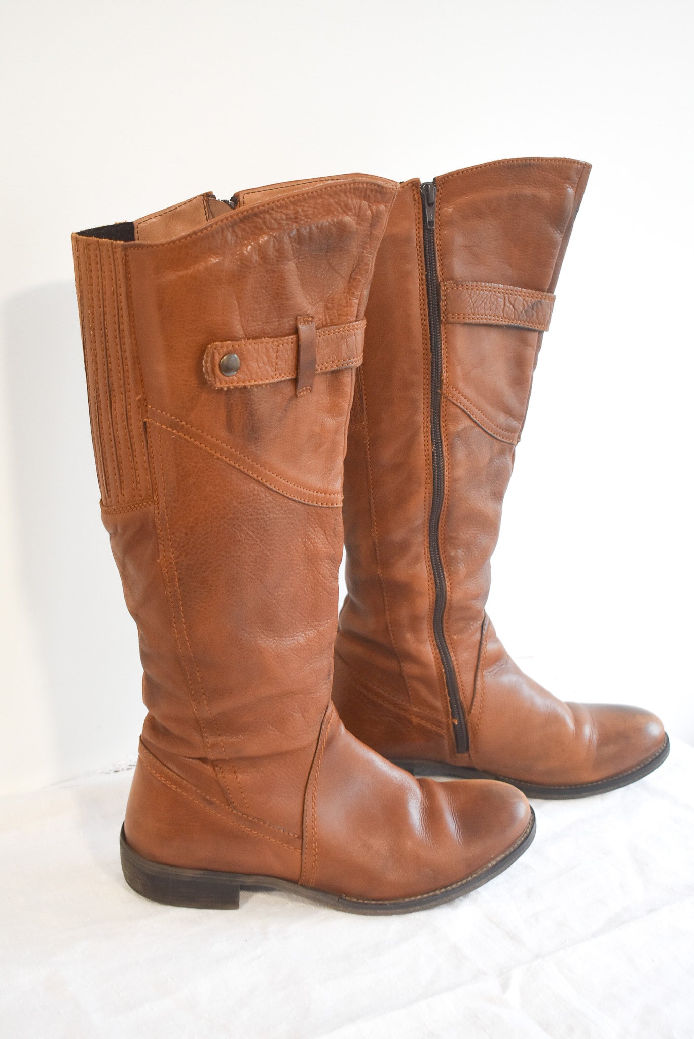 Made in Portugal brown leather boots, 40