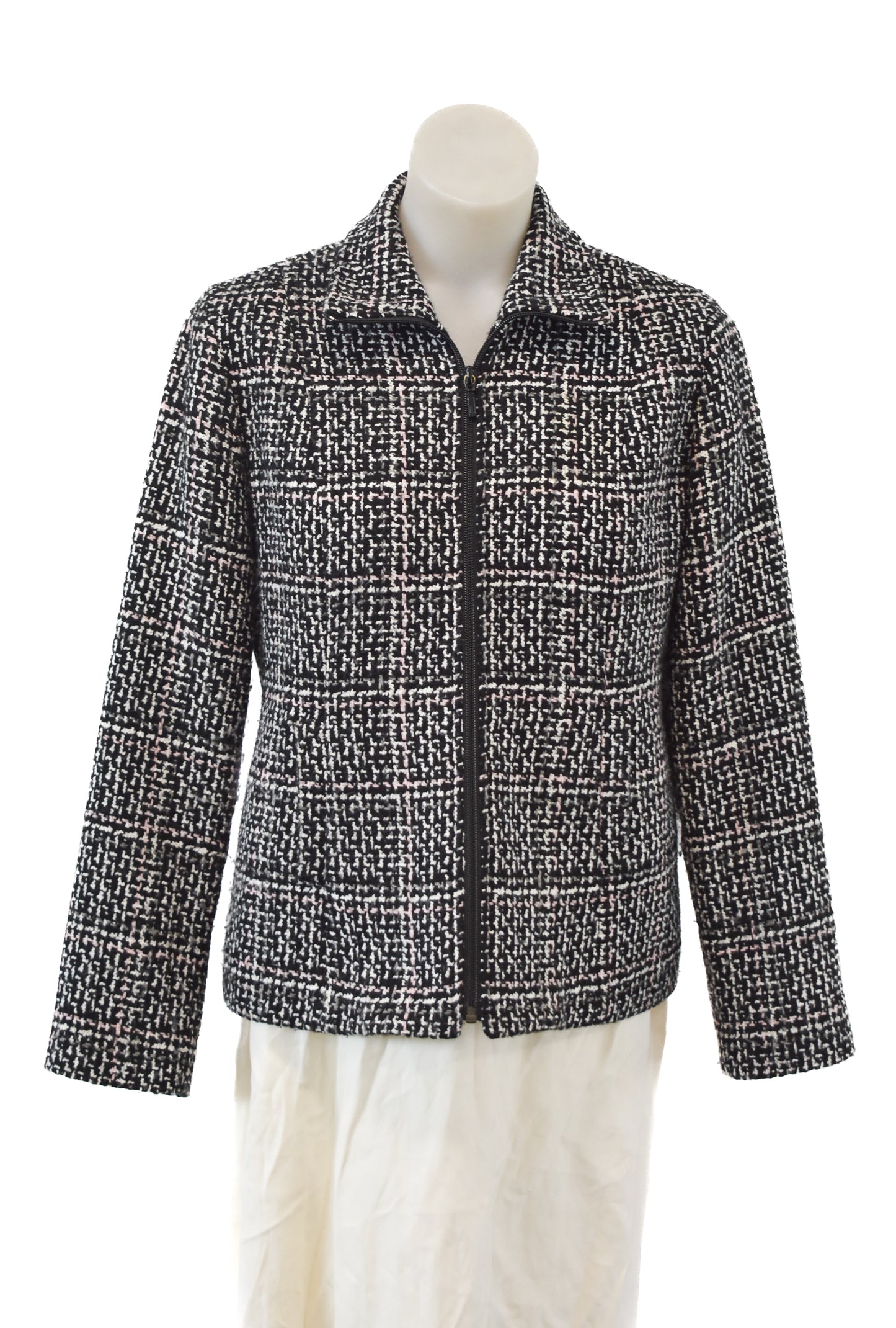 Charade tweed wool zip-up jacket Made in NZ, 12