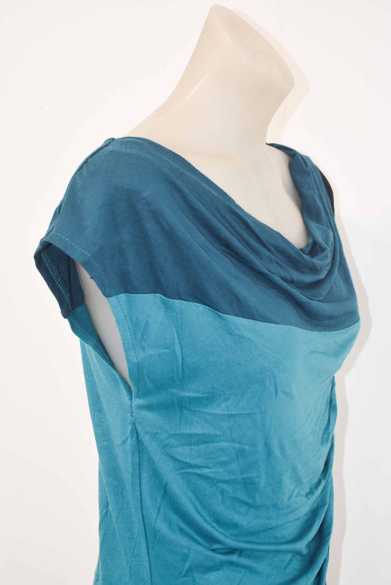 Principles by Ben de LISI blue cowl neck top, 12