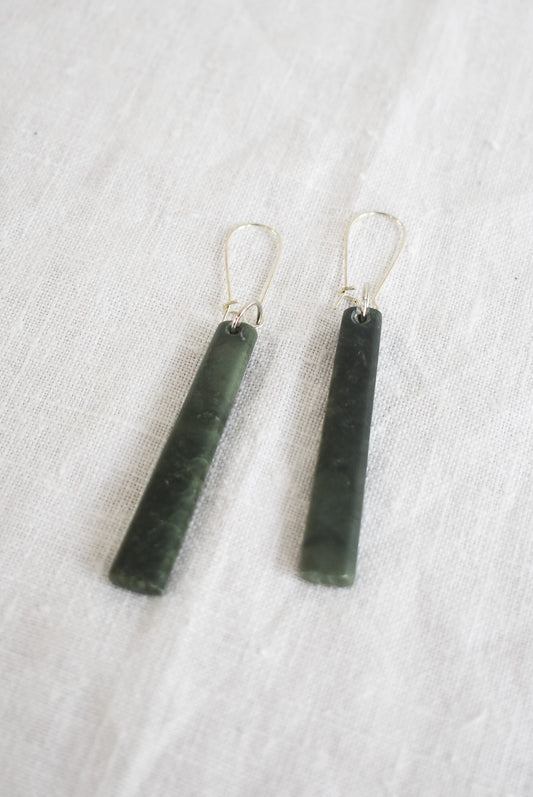 Huge pounamu earrings