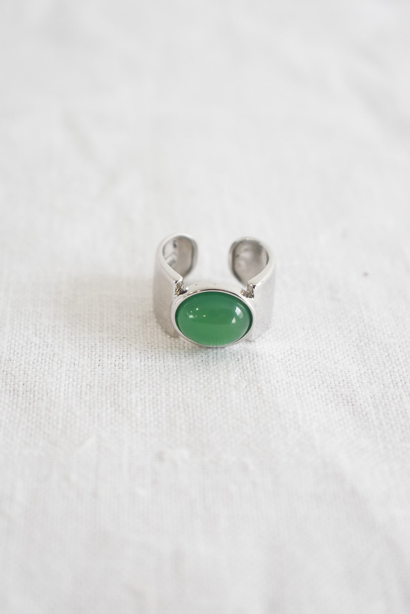 Sterling silver + Chrysoprase ring