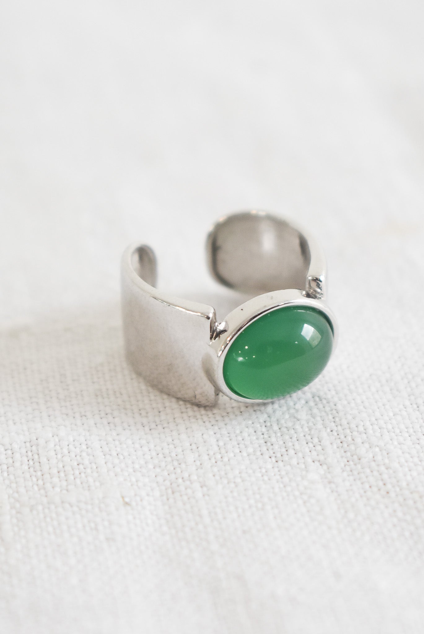 Sterling silver + Chrysoprase ring