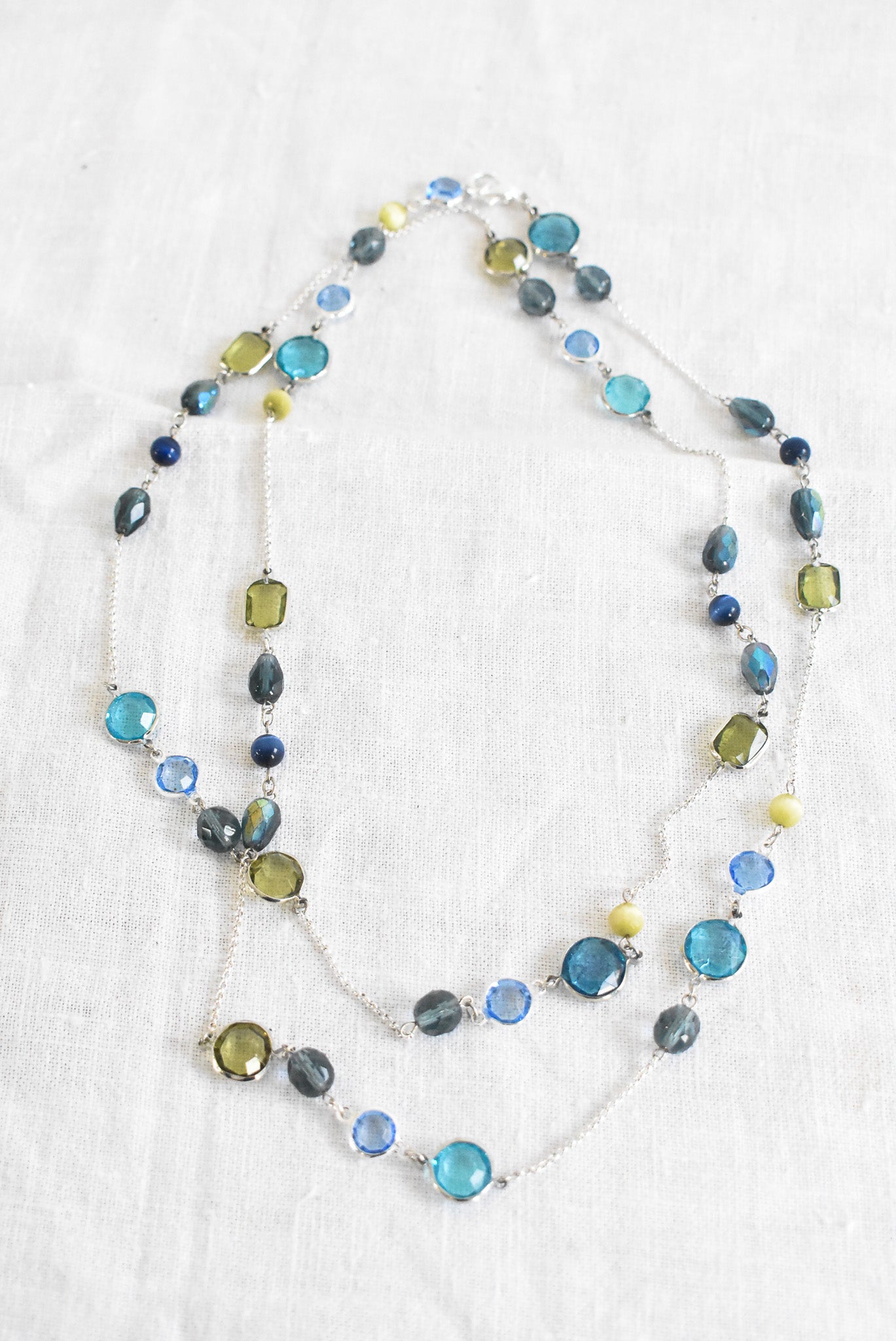 Glass gem statement necklace