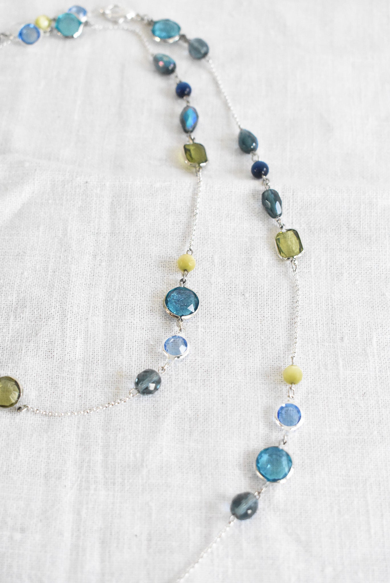 Glass gem statement necklace