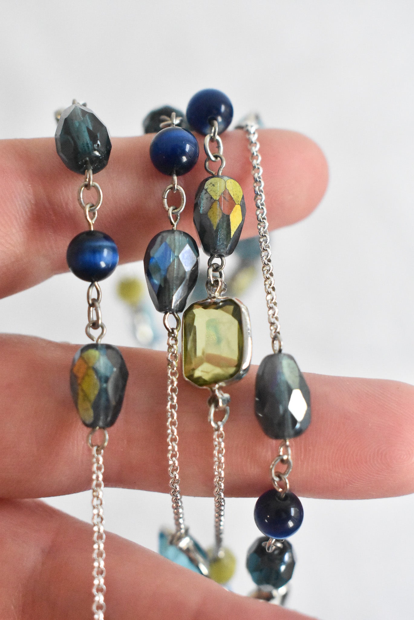 Glass gem statement necklace