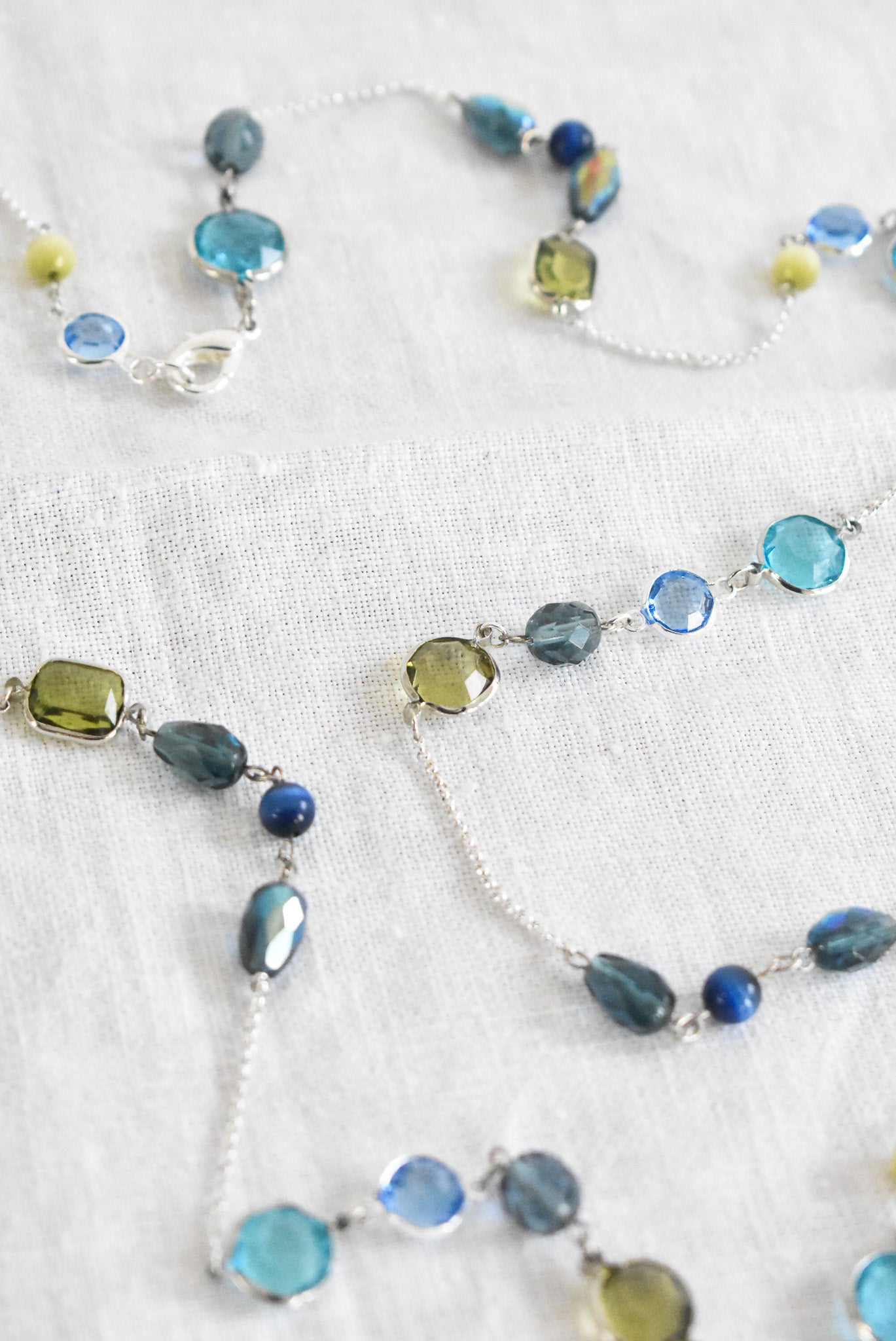 Glass gem statement necklace