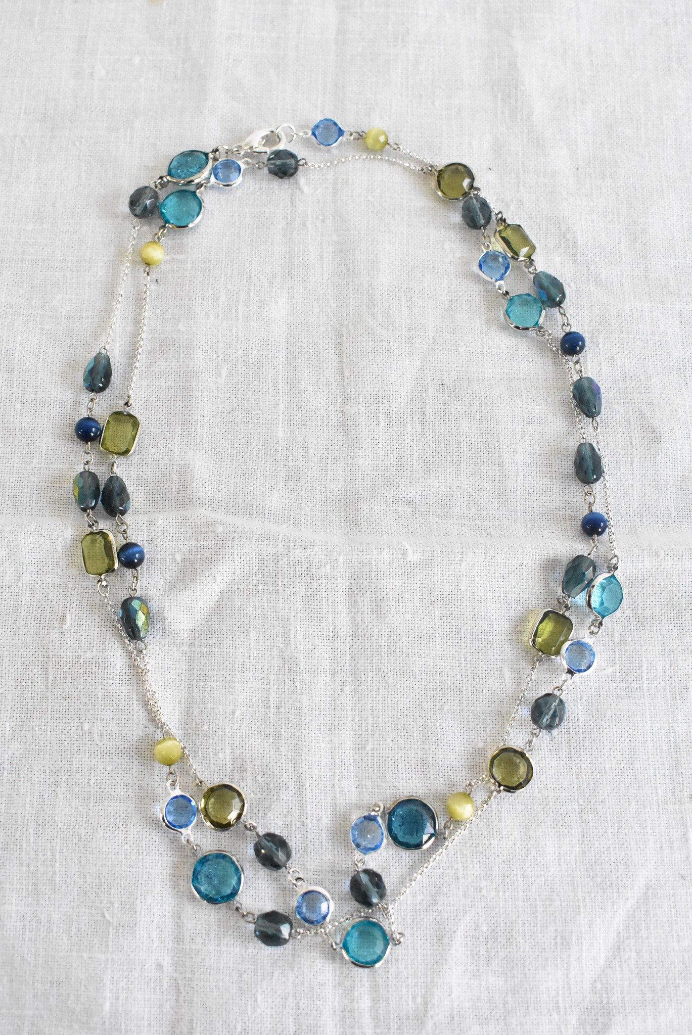 Glass gem statement necklace