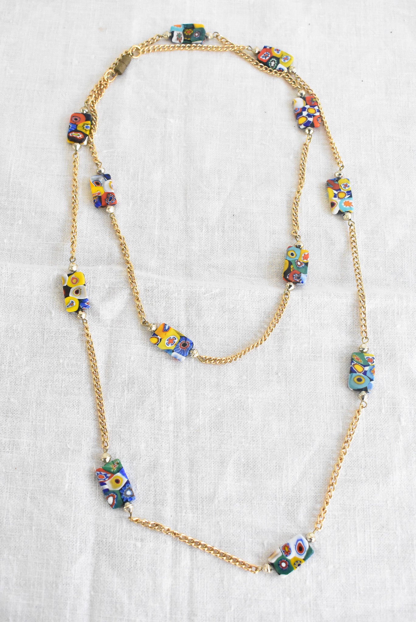 Funky colorful handmade bead necklace