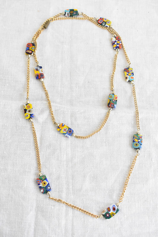 Funky colorful handmade bead necklace