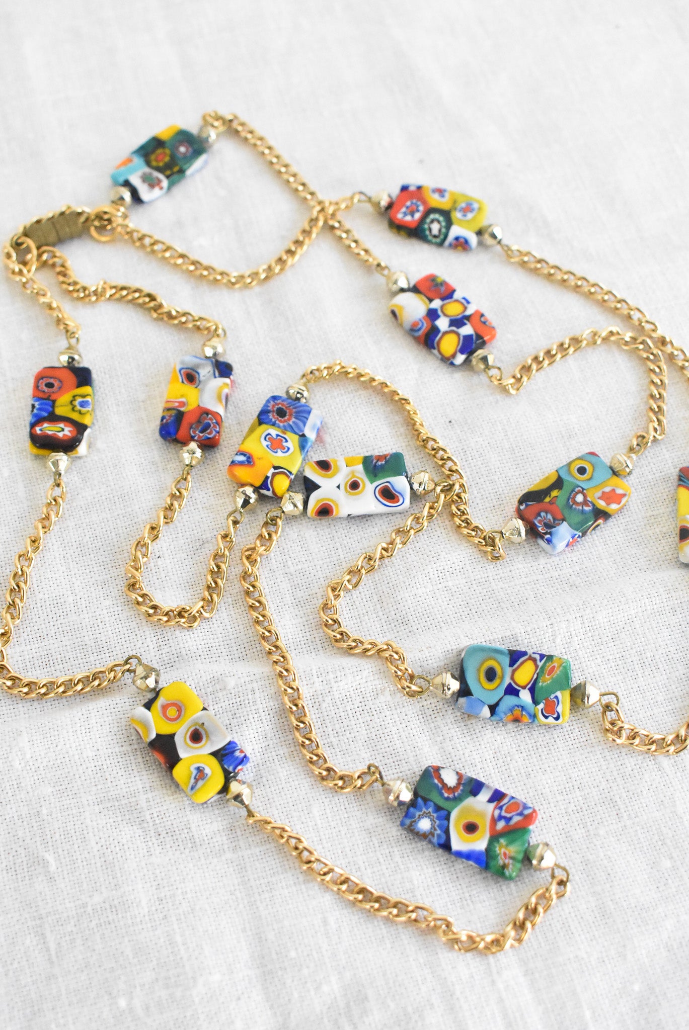 Funky colorful handmade bead necklace