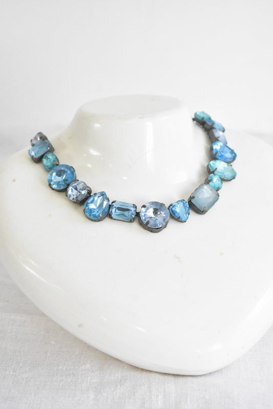 Vintage gem costume choker necklace