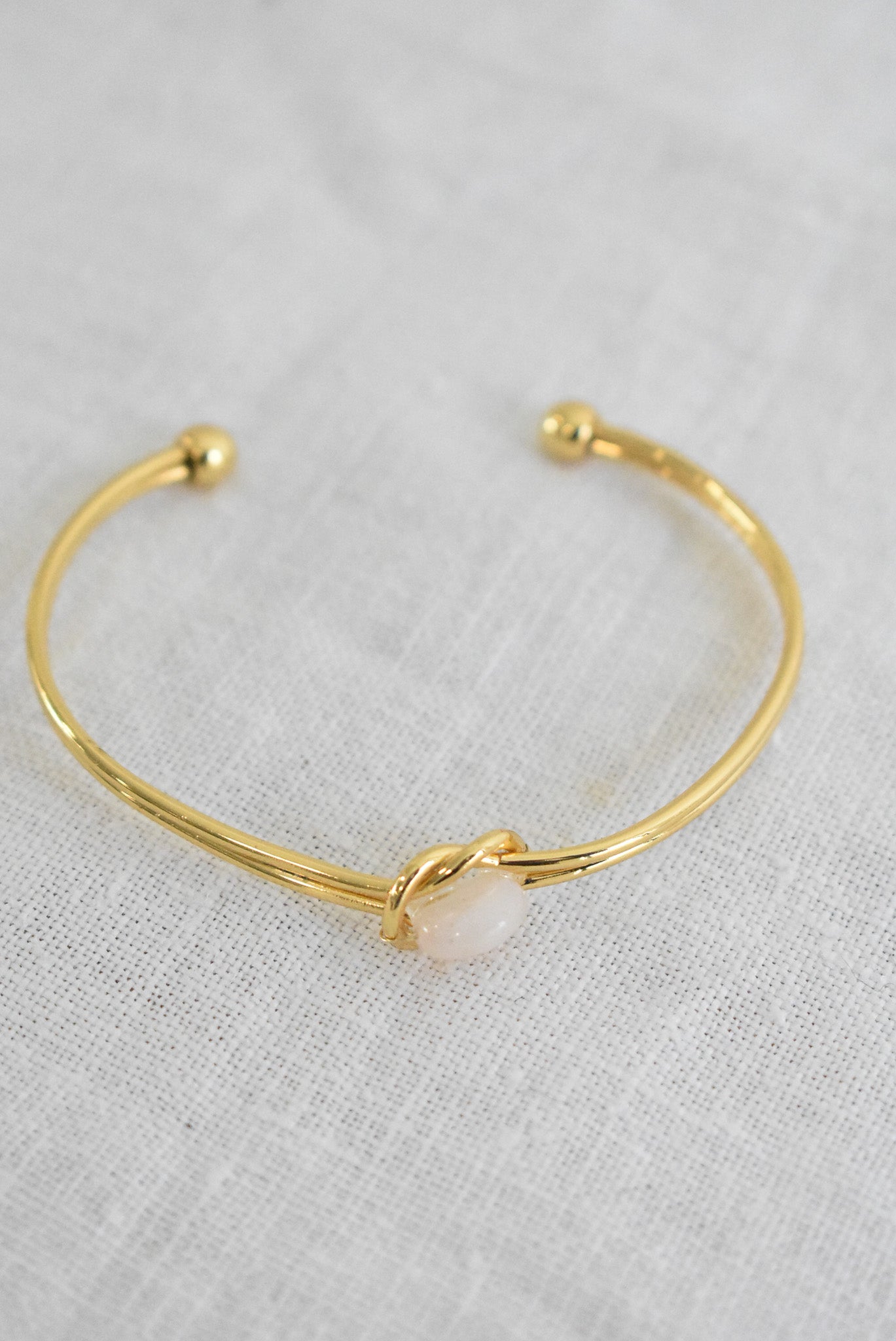 Rose Quartz eternity knot bangle