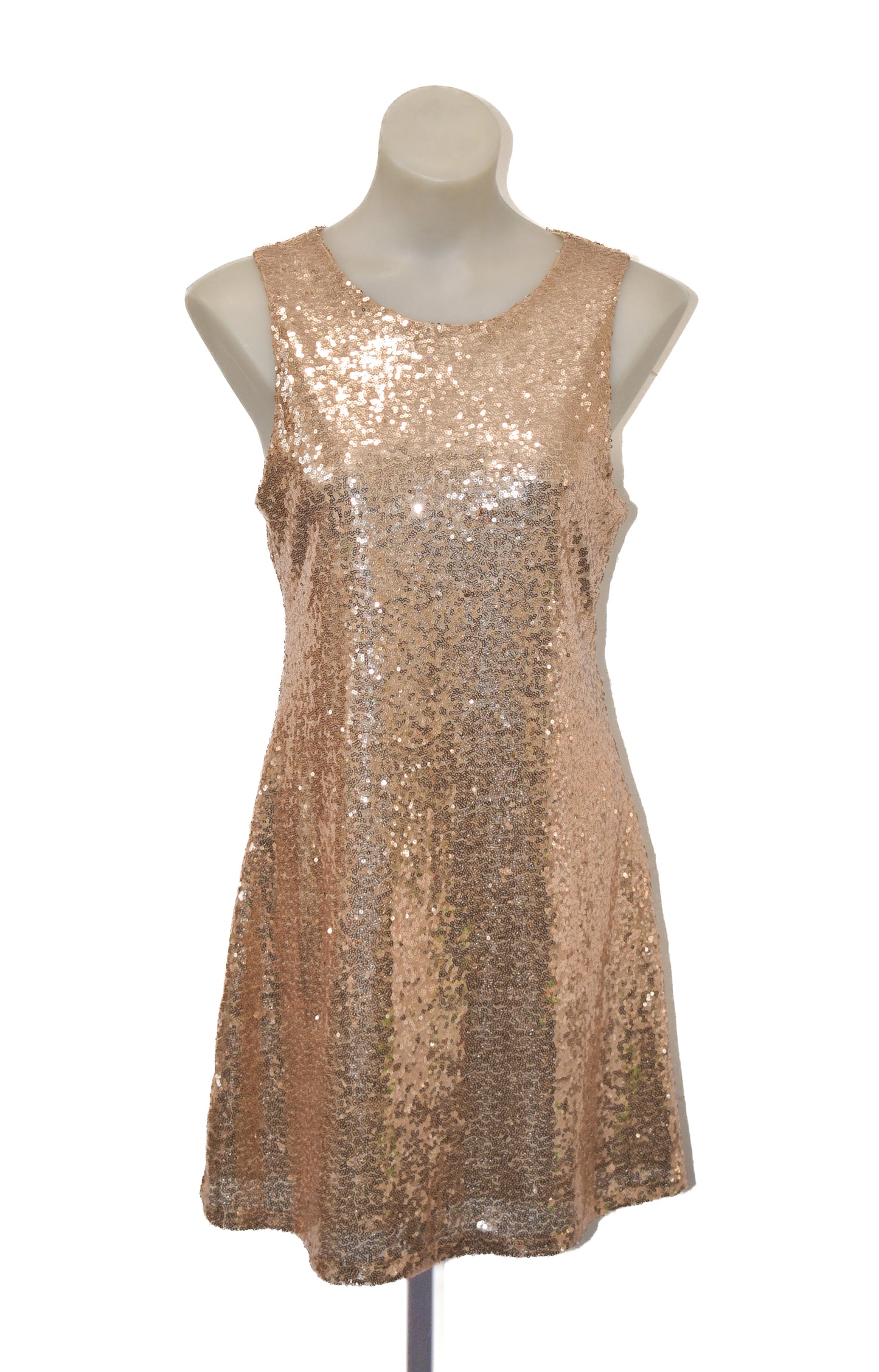 Cute glitzy gold sequin dress, L