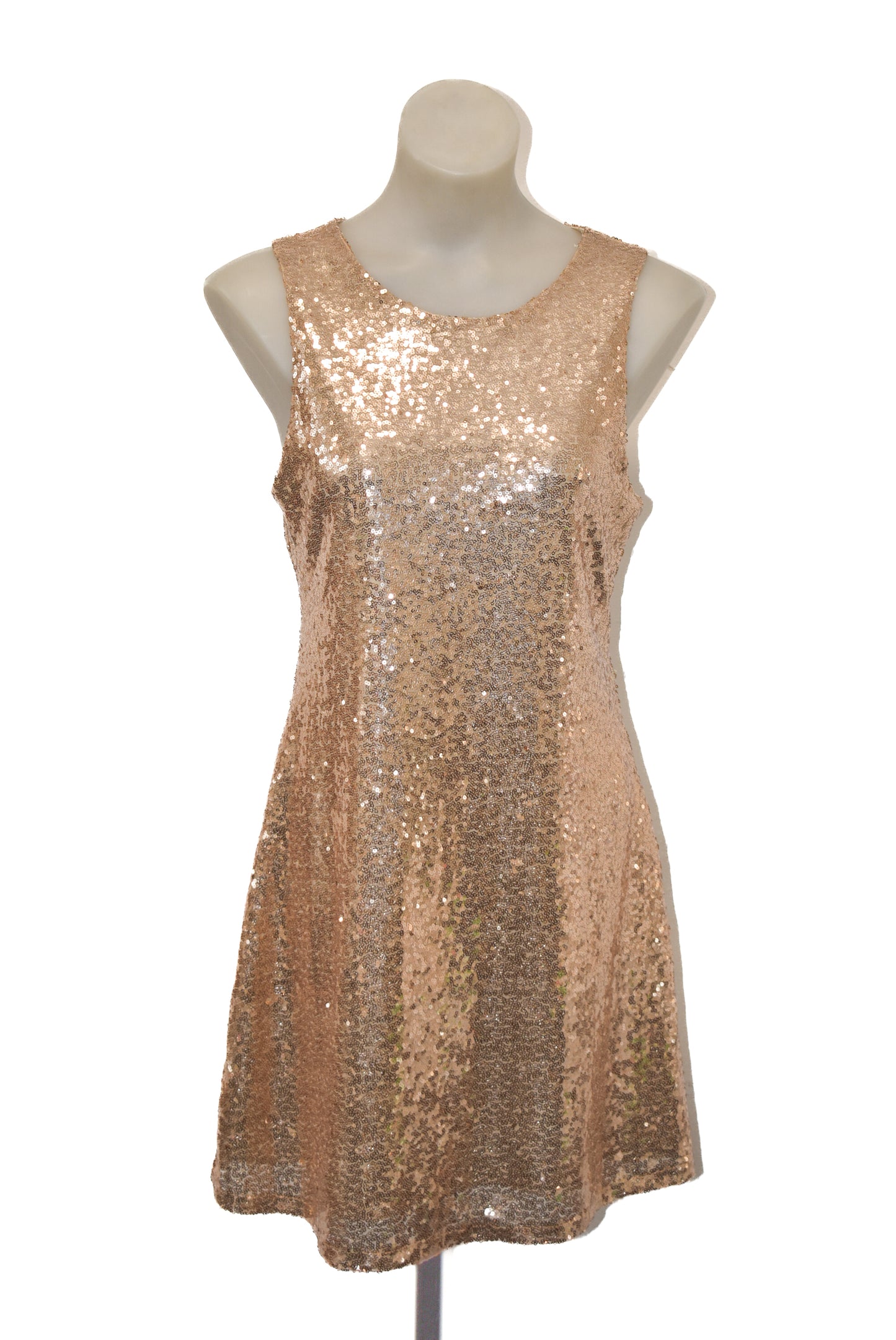 Cute glitzy gold sequin dress, L