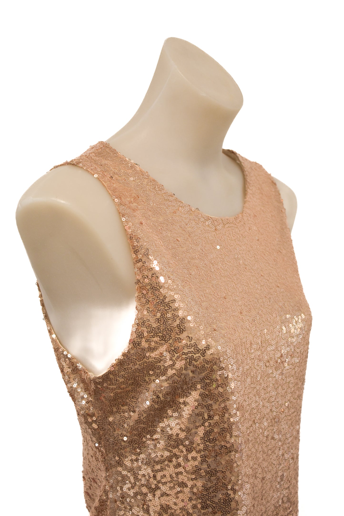 Cute glitzy gold sequin dress, L