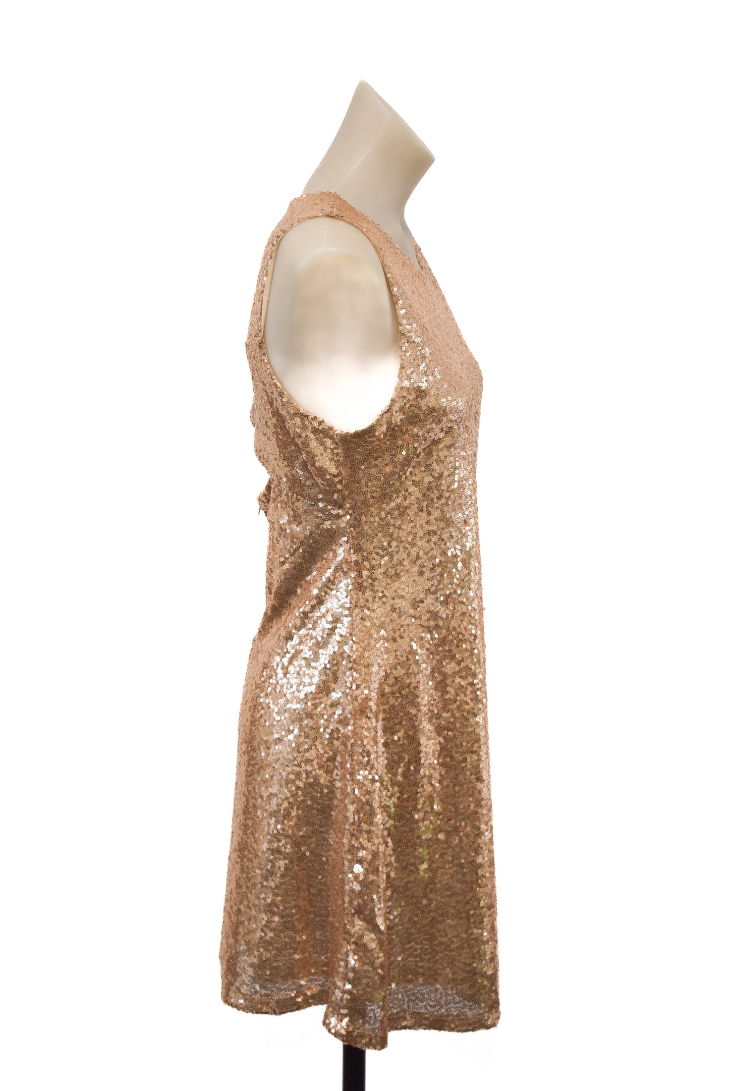 Cute glitzy gold sequin dress, L