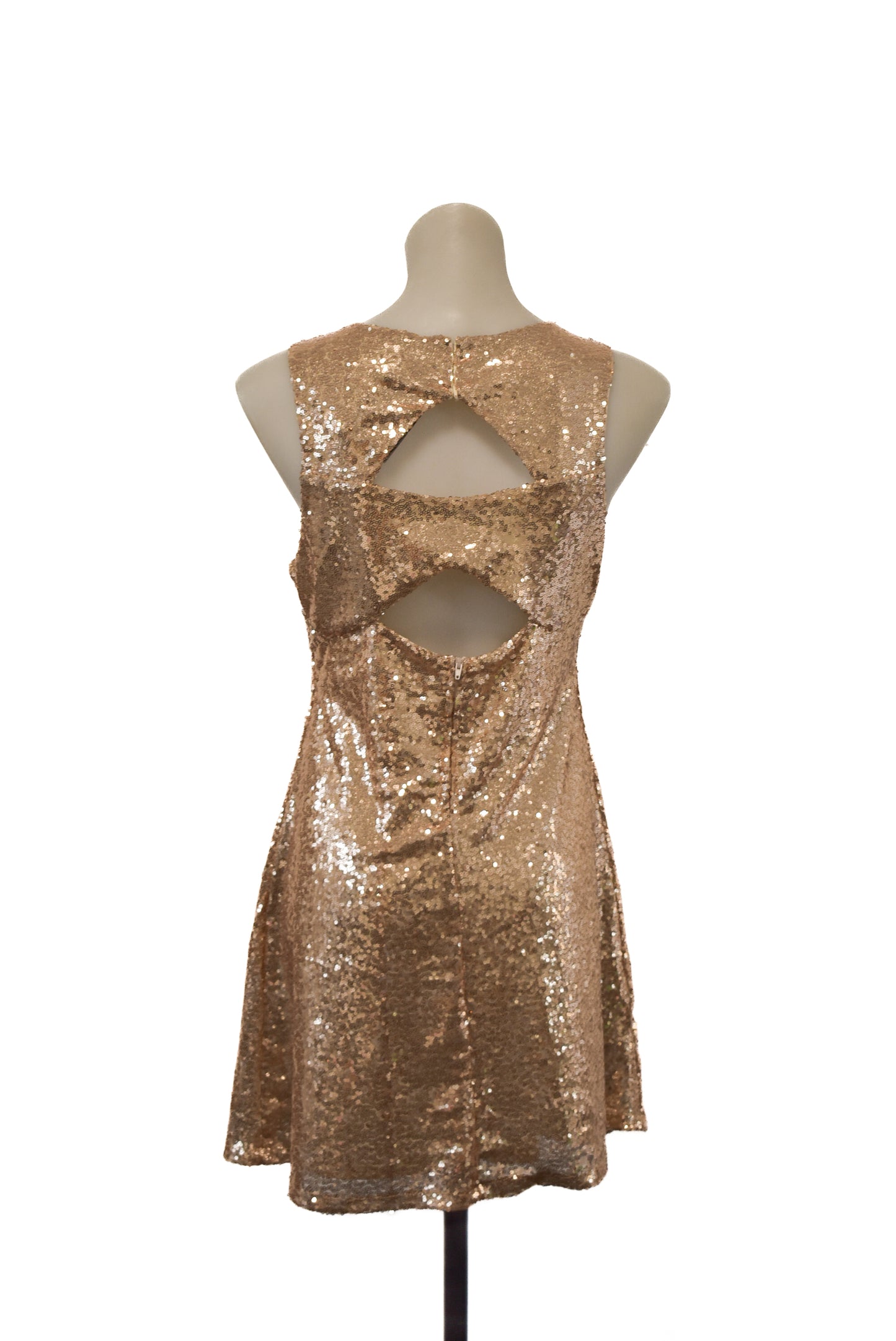 Cute glitzy gold sequin dress, L