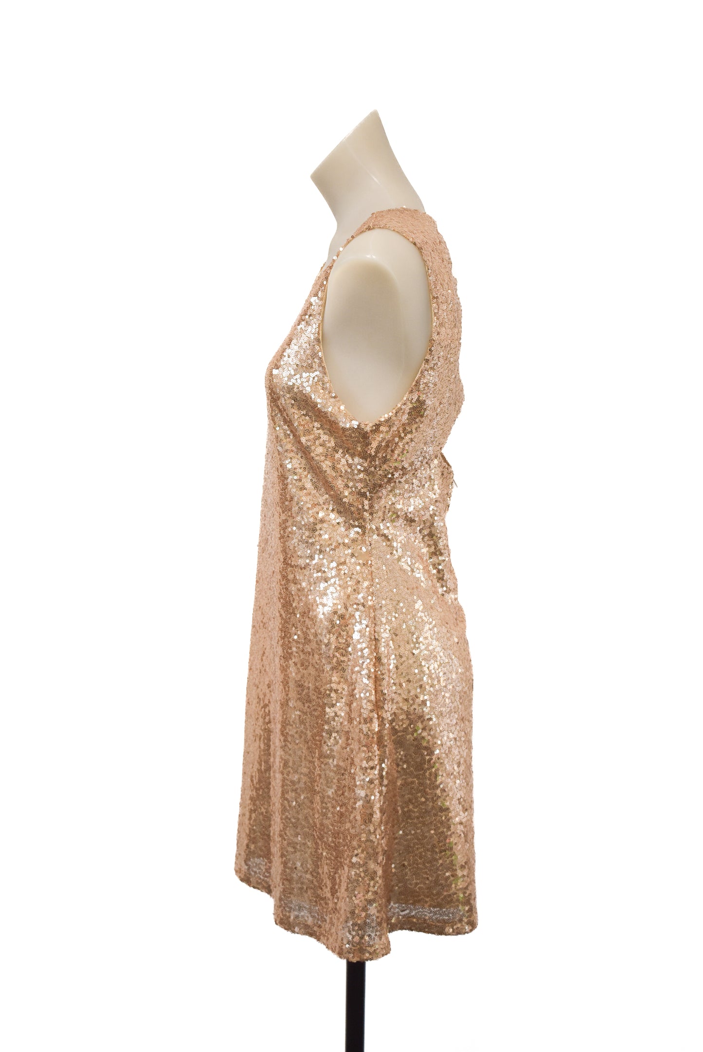 Cute glitzy gold sequin dress, L