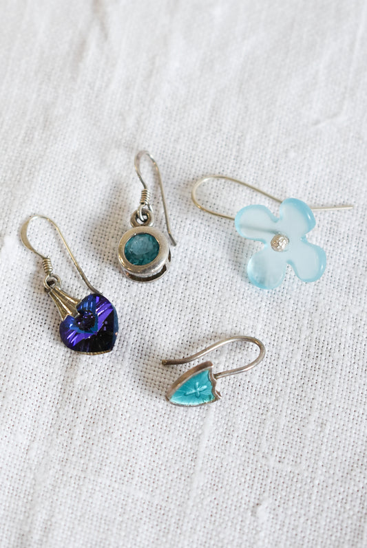 925 Sterling silver & blue earring bundle