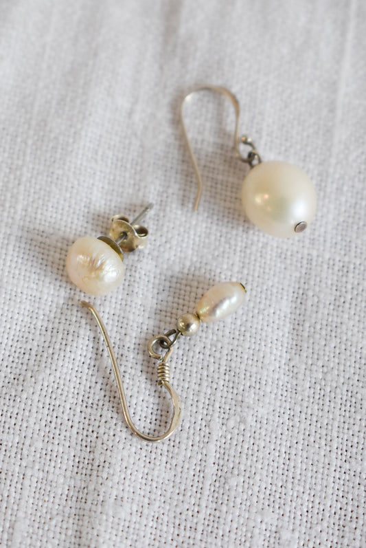 925 Sterling silver & pearl earring bundle