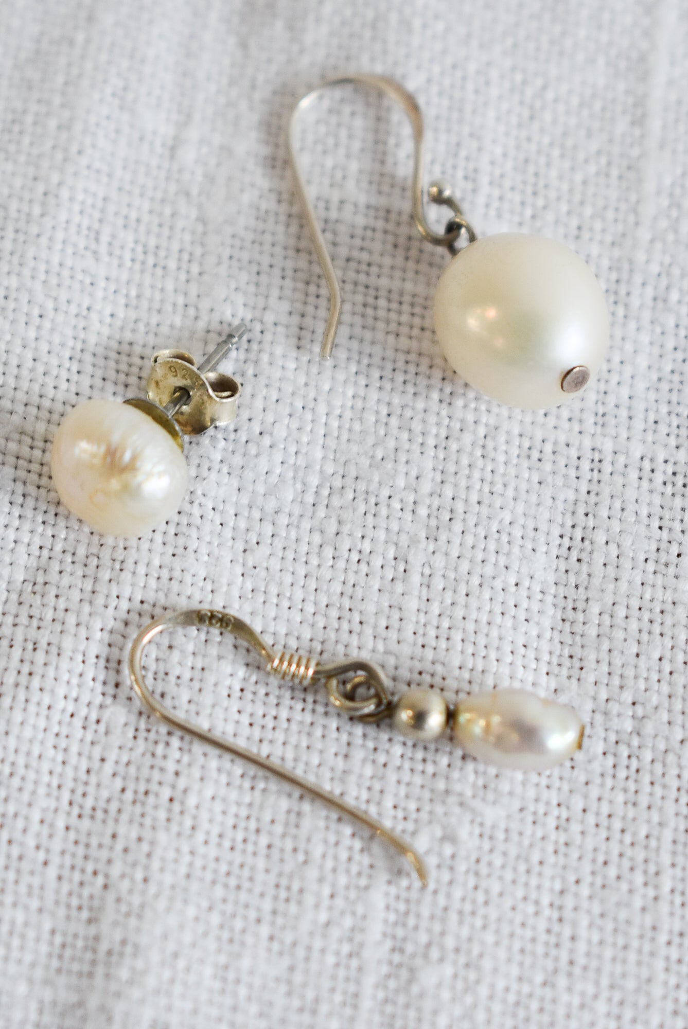 925 Sterling silver & pearl earring bundle