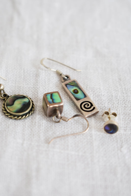 925 Sterling silver & pāua earring bundle