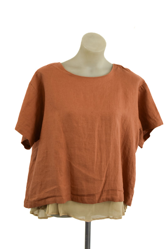 Two by Two linen top, M