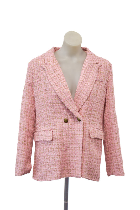 Clueless inspired pink tweed blazer, XL