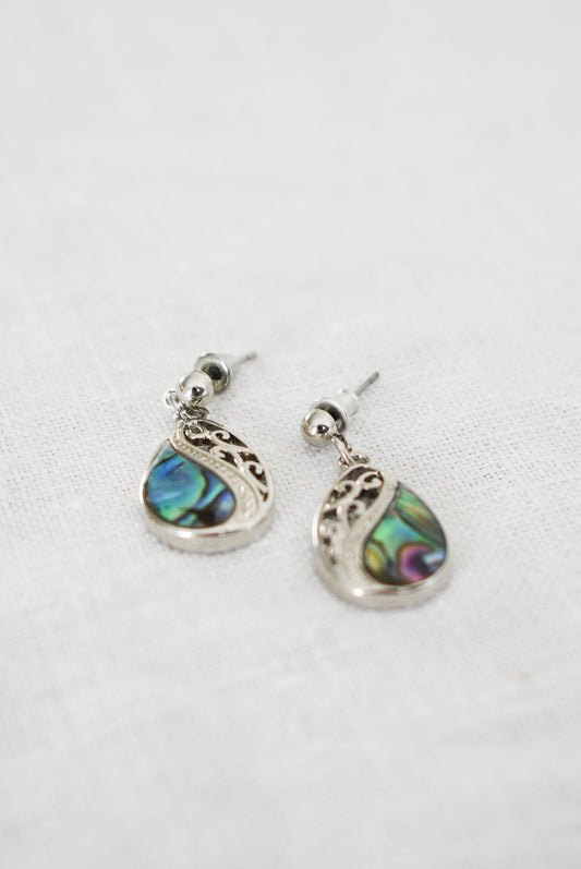 Paua dangly stud earrings