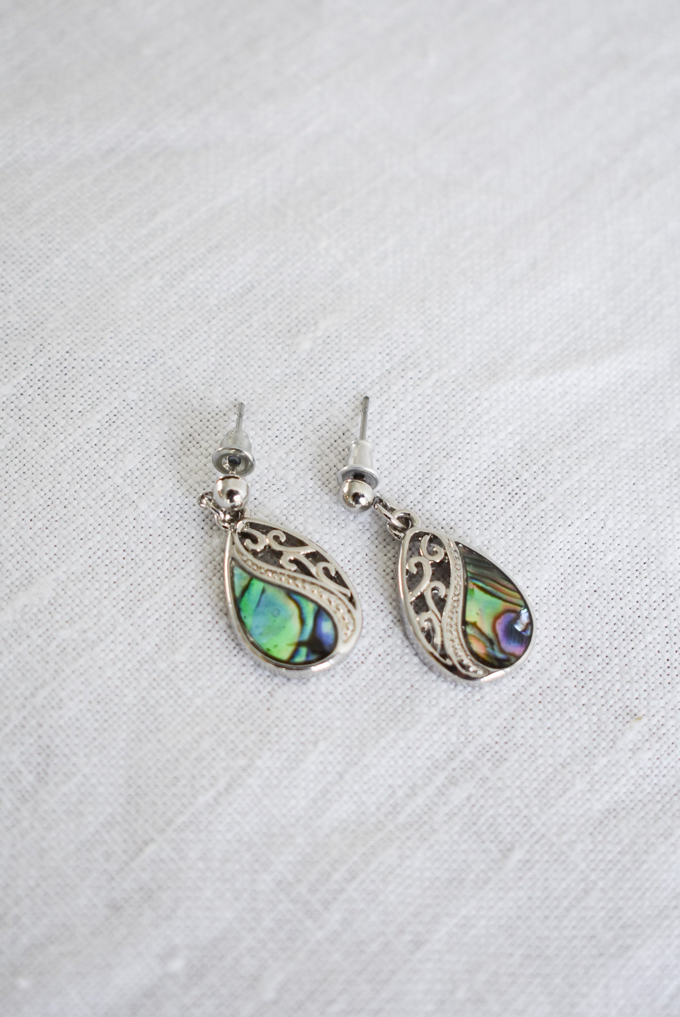 Paua dangly stud earrings