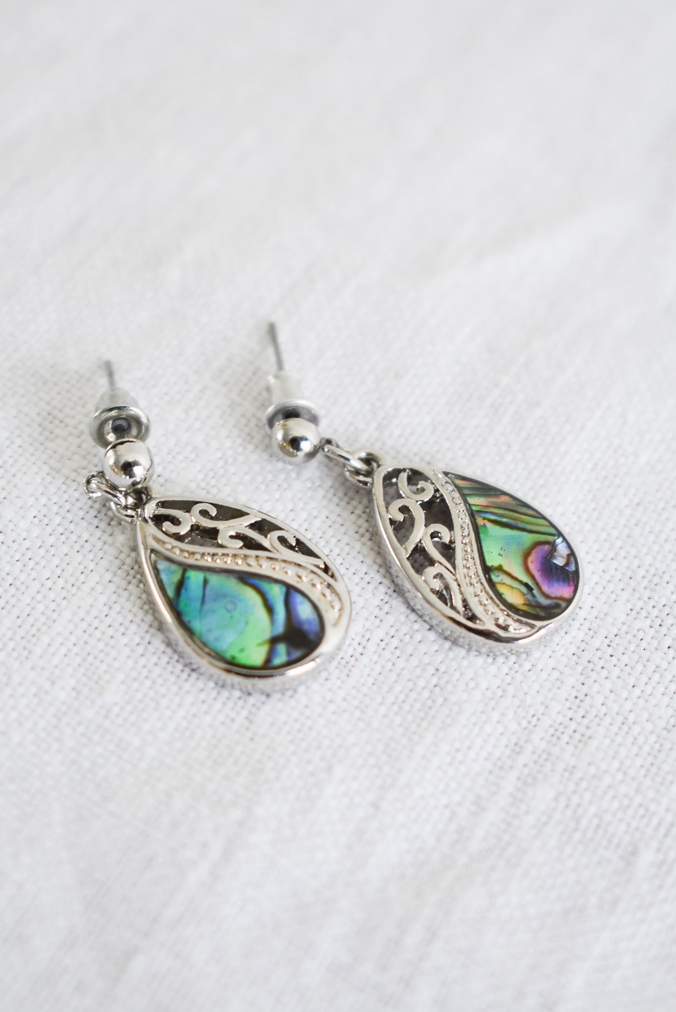 Paua dangly stud earrings