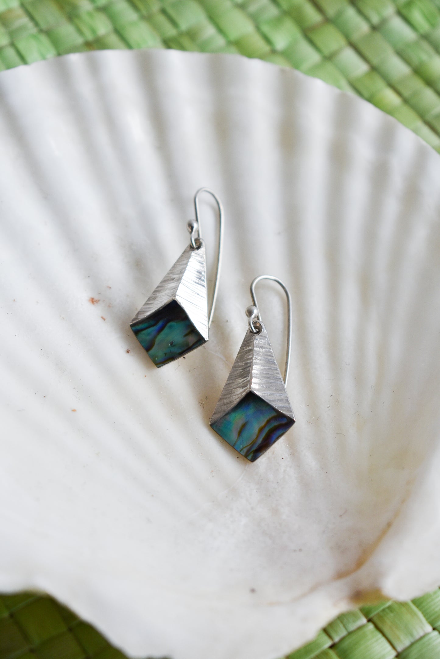 Bob Wyber sterling silver paua earrings