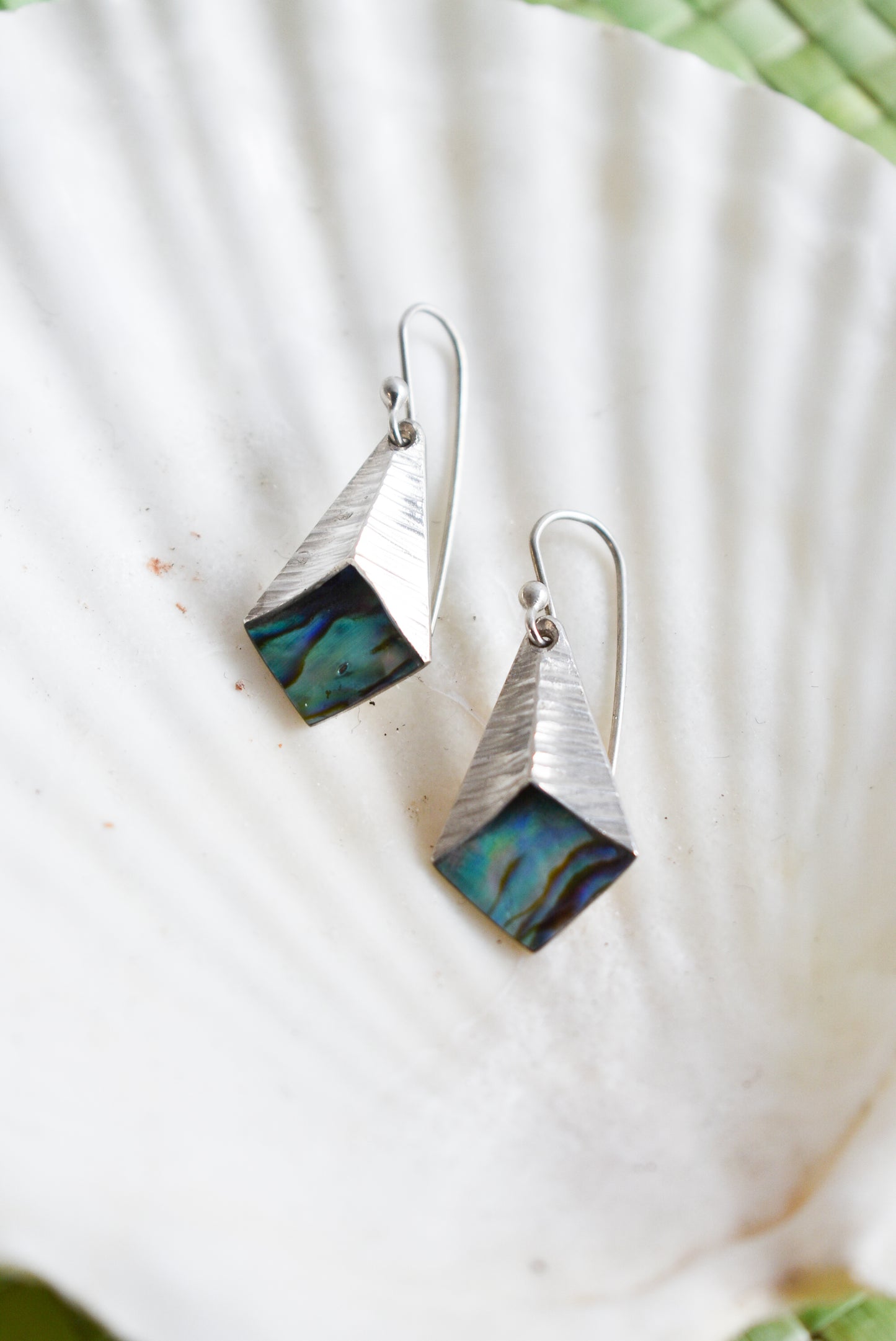 Bob Wyber sterling silver paua earrings