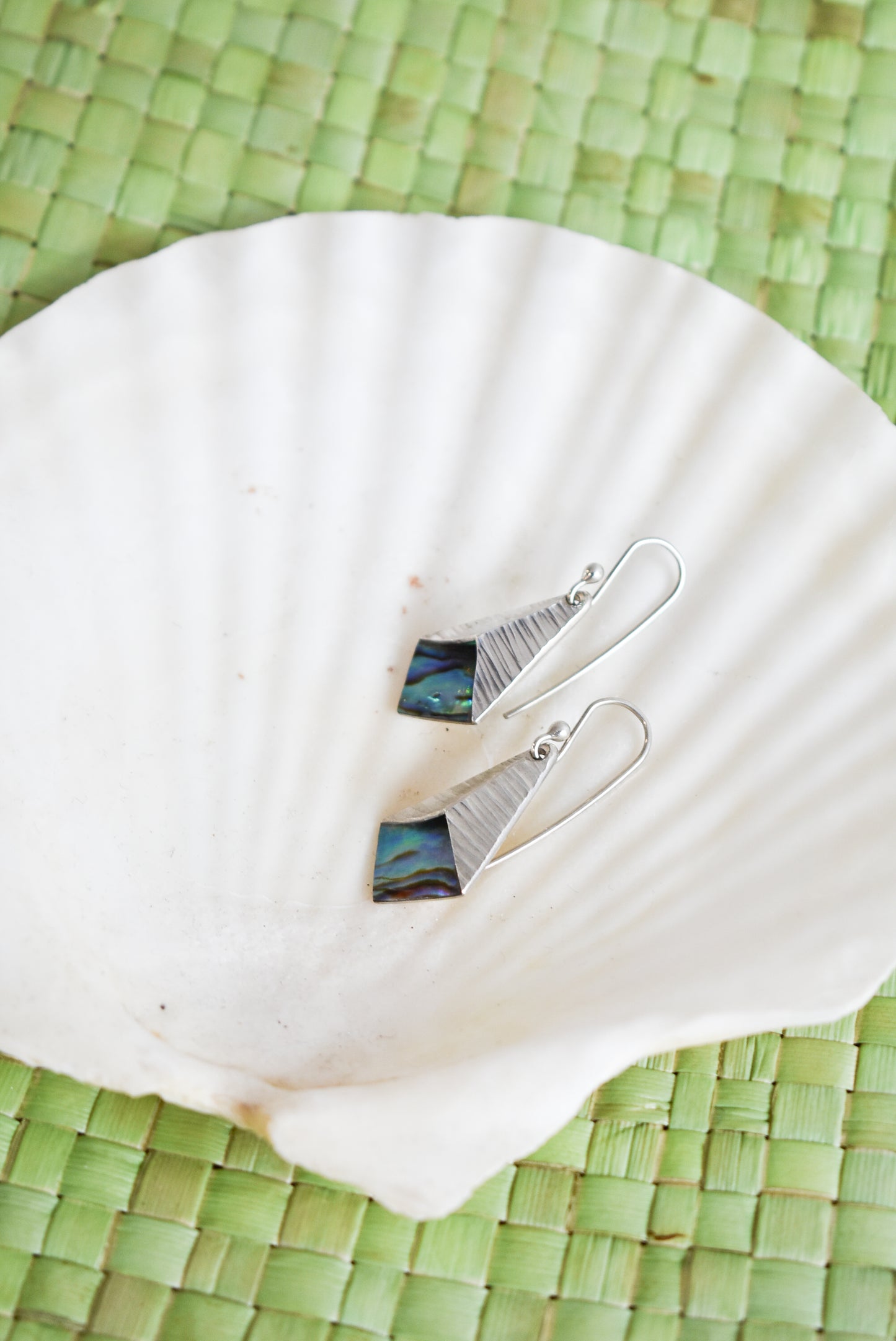 Bob Wyber sterling silver paua earrings