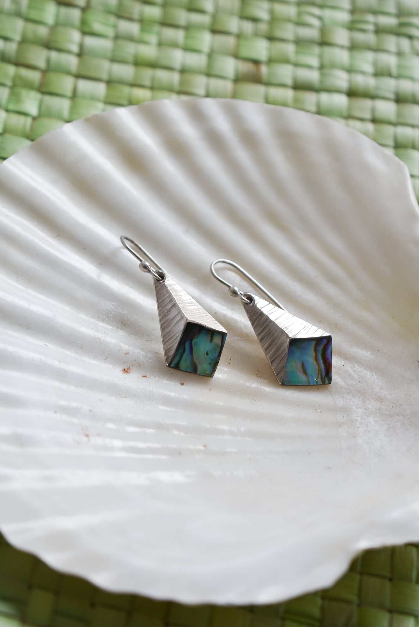 Bob Wyber sterling silver paua earrings