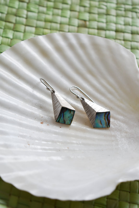 Bob Wyber sterling silver paua earrings