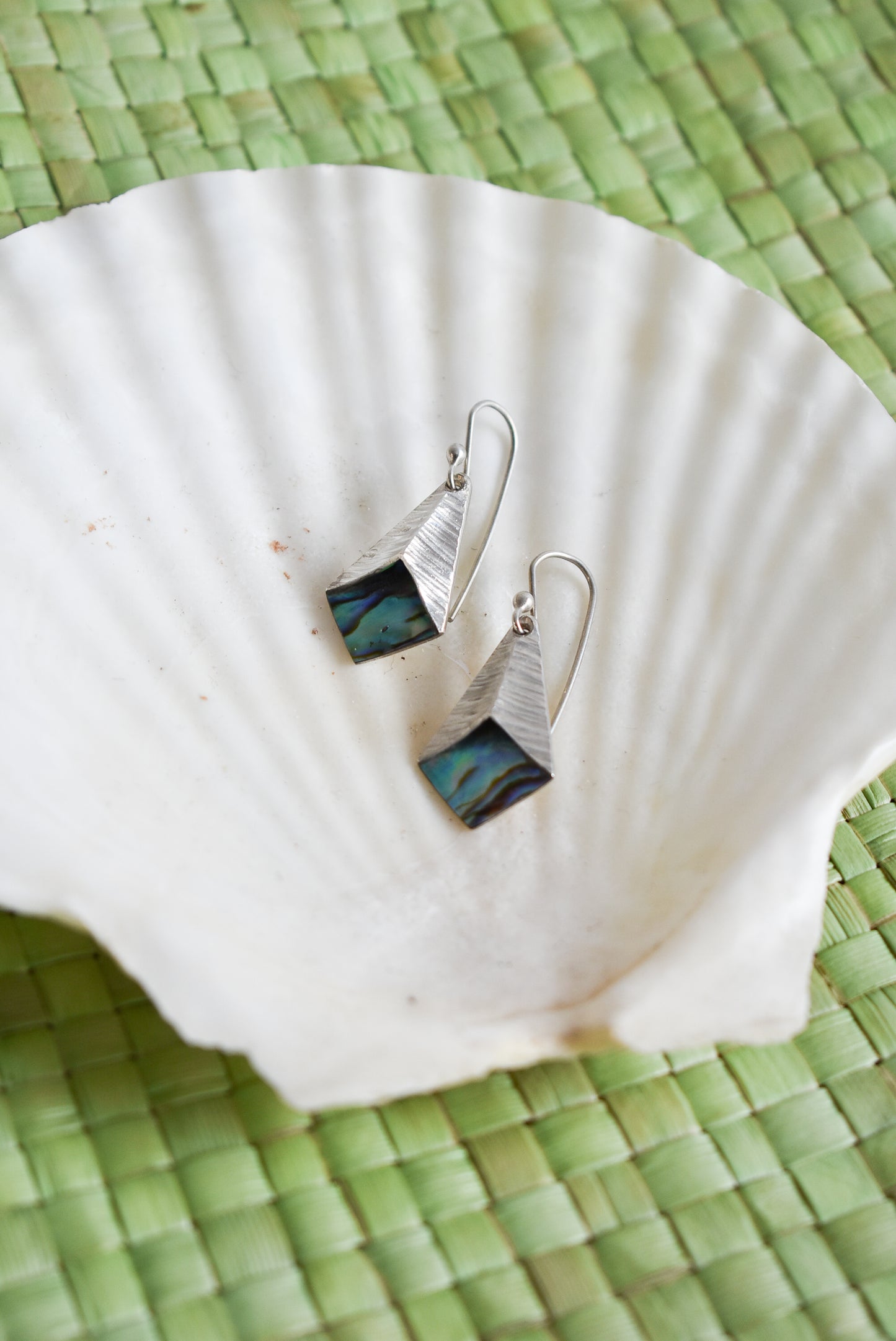 Bob Wyber sterling silver paua earrings