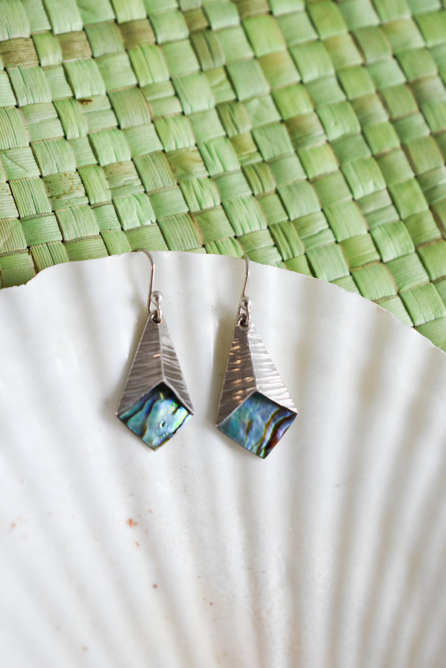 Bob Wyber sterling silver paua earrings