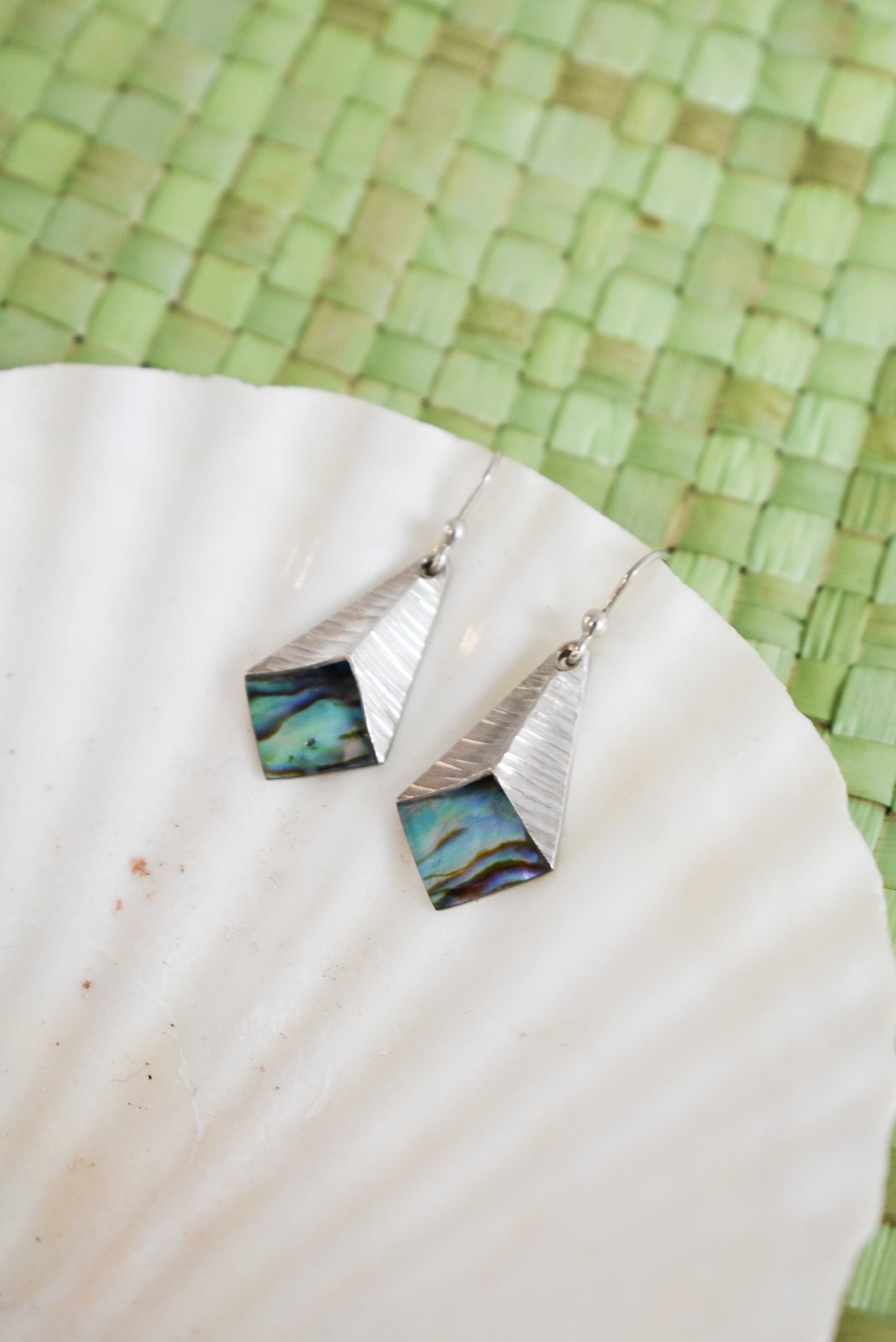 Bob Wyber sterling silver paua earrings