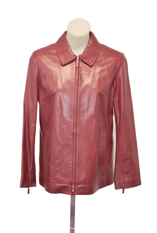 Show stopping burgundy leather jacket, 12