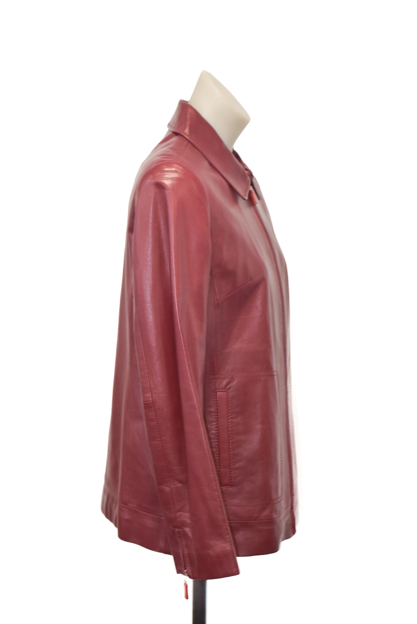 Show stopping burgundy leather jacket, 12